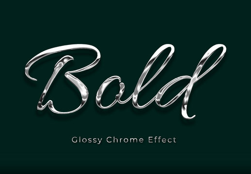 Script Glossy Chrome Text Effect