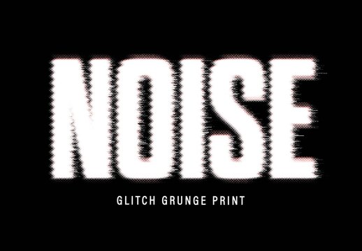 Glitch Grunge Print Text Effect
