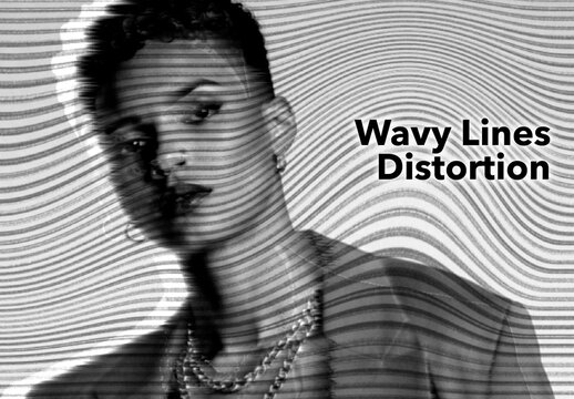 Wave Lines Overlay Distortion Photo Effect