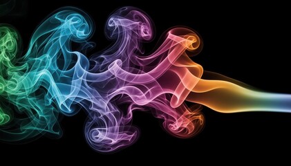 Chromatic Smoke: A captivating display of swirling smoke in a spectrum of vibrant colors, creating an abstract and ethereal visual experience.