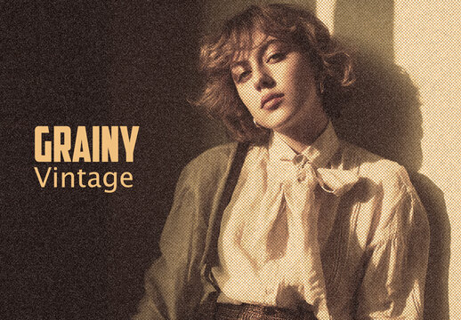 Warm Grainy Vintage Print Photo Effect