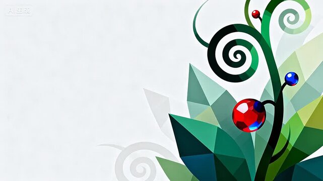 Abstract plant design with colorful elements