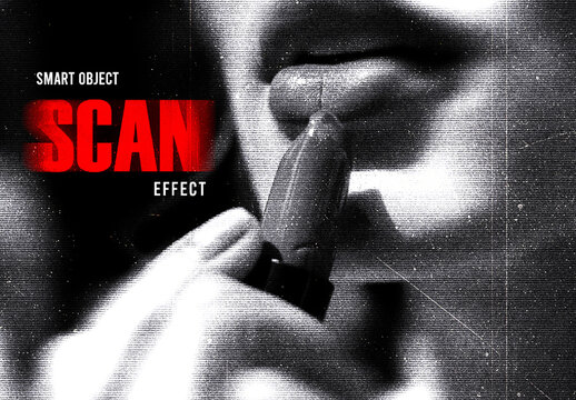 Retro Scanner Effect Mockup