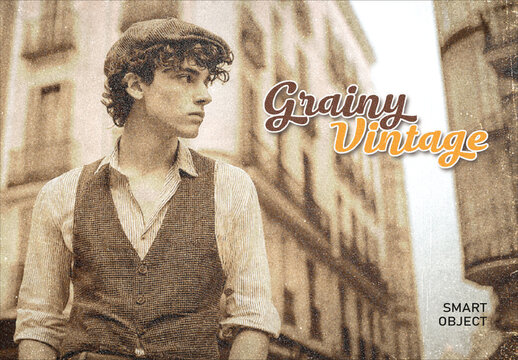 Sepia Grainy Vintage Print Photo Effect