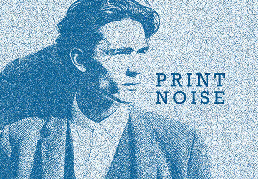 Duotone Noisy Print Effect Mockup