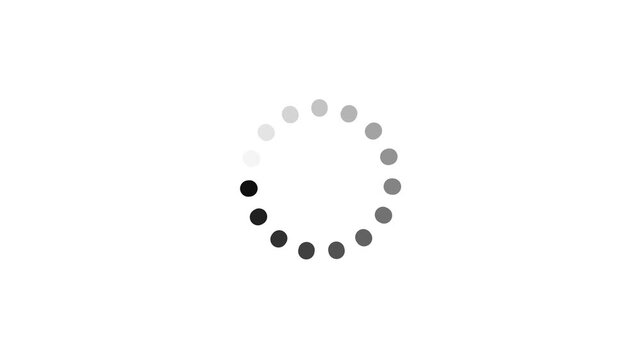 Loading Circle Icon Animation on white Background. 4K Video Lootable Preloaded.