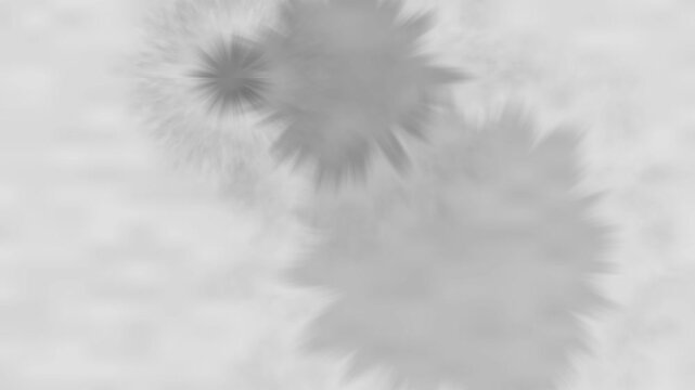 Abstract ink blot art with gray color on white background.