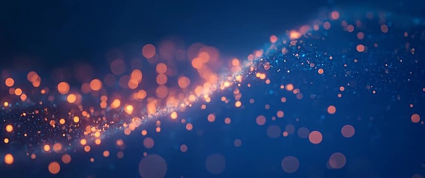 Glowing particles float gracefully in a vast, serene space as the camera slowly pans, capturing the ethereal ambiance with a cinematic touch, ideal for technology and innovation themes.