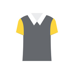 Vector illustration of a gray and yellow polo shirt