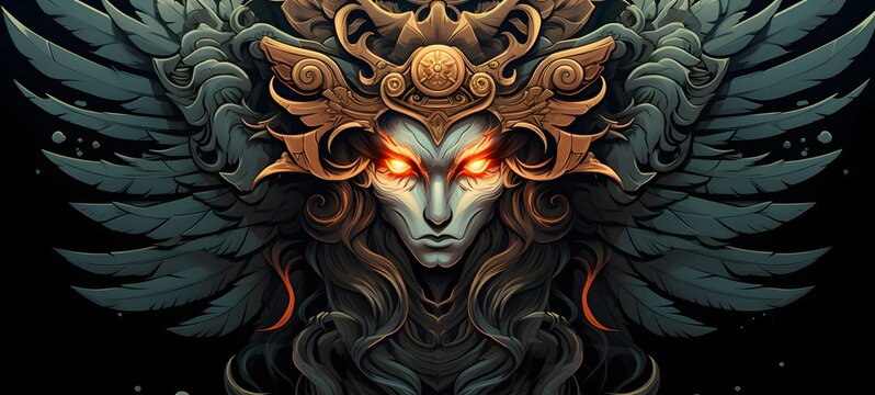 garuda warrior vector illustration t-shirt design ,generative AI