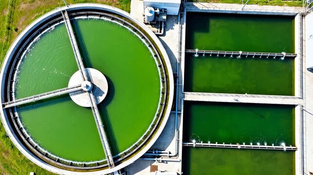 Aerial view of a water treatment facility