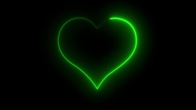 Abstract glowing neon Heart Shape on Black Background for Valentine's Day or Love Themed Projects love symbol valentines day. 4k animation.
