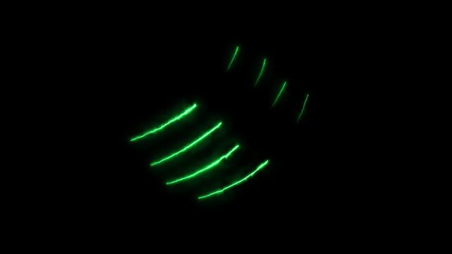 Abstract glowing claw effect animated animal scratch effect flaming scratch light effect. 4k neon fire scratch looping ,fire slash effect on black background.