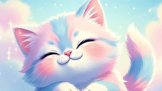 Rainbow cat in the sky