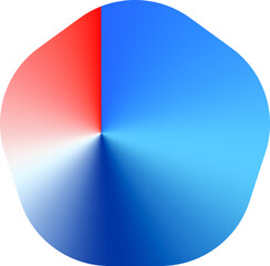 파란색과 빨간색의 그라데이션 도형