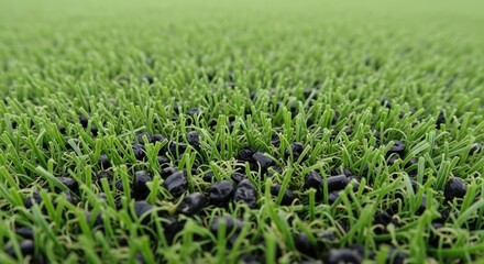 Obraz premium Green grass with dark soil background.