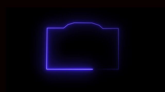 glowing neon rectangles abstract background. abstract glowing neon rectangle border frame. shape frame round border frame movement photo frame neon box sign symbol with on a black background