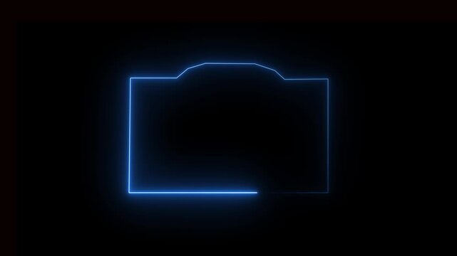 glowing neon rectangles abstract background. abstract glowing neon rectangle border frame. shape frame round border frame movement photo frame neon box sign symbol with on a black background