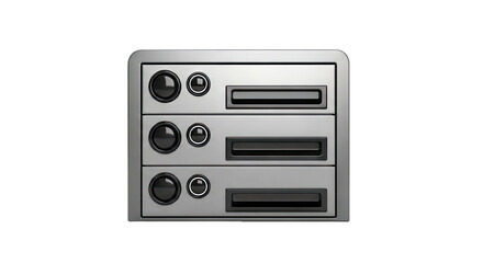 Obraz premium 3D Render of a Stacked Audio Component Unit