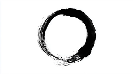 筆と墨で描いた丸