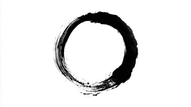 筆と墨で描いた丸