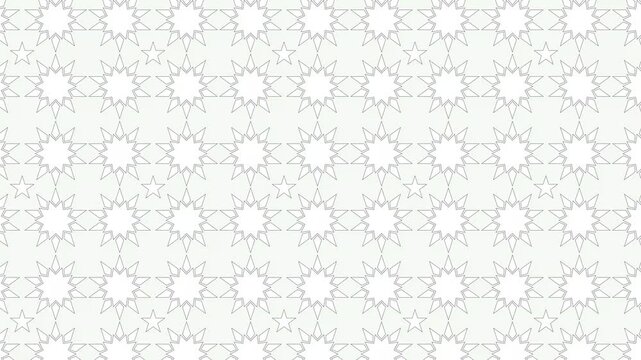 Minimalist White Geometric Star Pattern Animation , Arabic Islamic Style Background