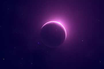 Obraz premium Glowing Planet in Deep Space Nebula