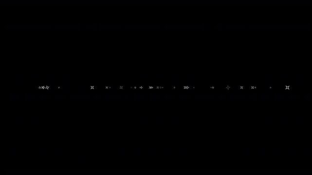 Horizontal Sparkling Star Particles Forming a Decorative Line on Transparent Background