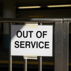 Closed Facility Sign Depicting Operational Disruptions and Temporary Unavailable Status Notice