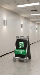Clear Guidance And Directional Signage For Safe Evacuation In Modern Architecture Interior