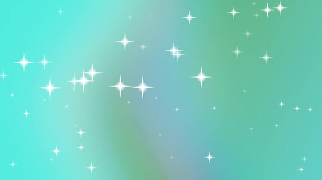 A serene blue-green gradient background adorned with white sparkling stars and subtle shine effects from various viewpoints