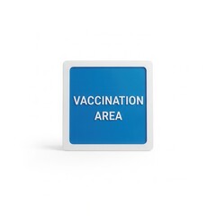 Clear Signage Indicates Vaccination Zone: Essential Information Displayed on a Modern Sign