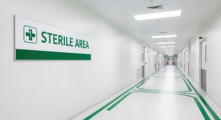 Clinical Corridor Image Depicting Sterile Area and Surgical Facility Infrastructure