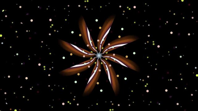 Aerial View of a Vibrant Fire Ribbon Twirling in Outer Space with Stars and Debris