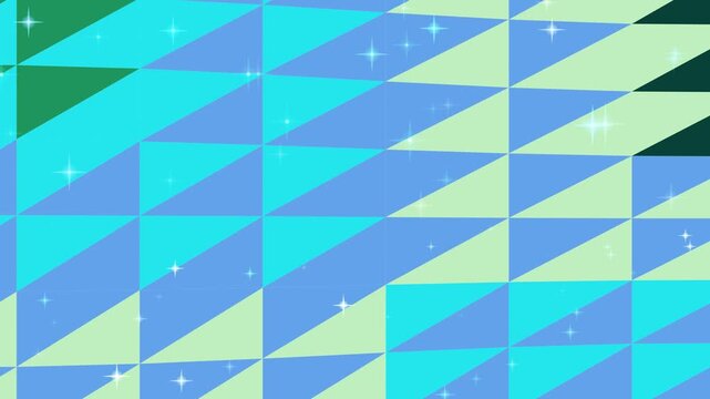 Vibrant Geometric Pattern with Diagonal Shapes, Shapes, and Sparkling Stars in a Modern Digital Art Composition