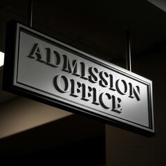 Obraz premium Elegant Admission Office Sign: Modern Design, Clear Communication, and Directional Guidance