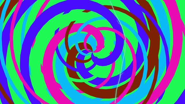 Vibrant spiral motion abstract hypnotic background swirling with bright colors and dynamic patterns