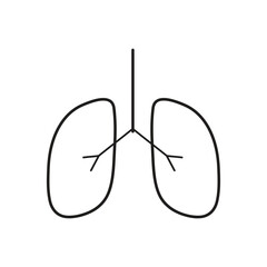 Minimalist Lungs Line Art Illustration
