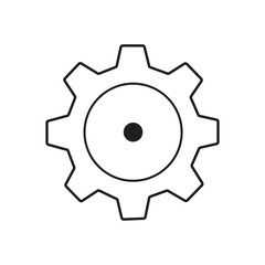 Minimalist Gear Cog Line Art Icon