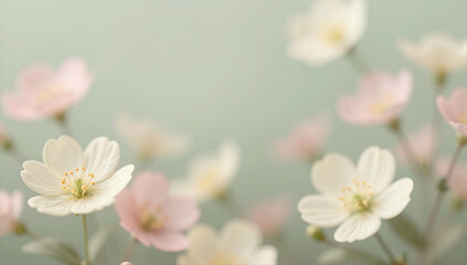 Obraz premium Early March Spring Aesthetic Floral Composition for Web Header