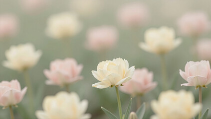 Obraz premium Dreamy Pastel Floral Garden with Authentic Texture and Depth