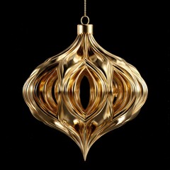 Luxury Golden Abstract Ornament on Black Background
