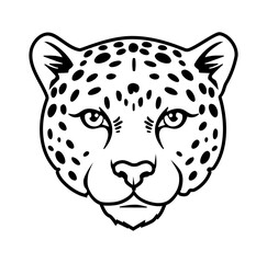 Cartoon Icon Animal Head Jaguar Simple Digital Design.