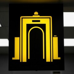 Fototapeta premium Illuminated Security Checkpoint Symbol Displaying Safety and Surveillance Protocols Clearly Defined