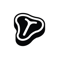 Obraz premium Simple black and white icon of a bone with a distinctive shape