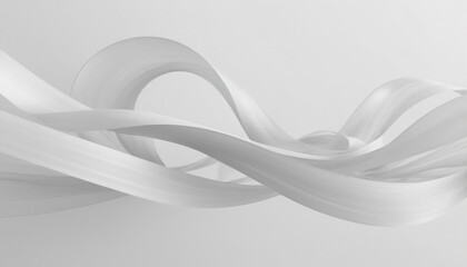 Obraz premium Elegant abstract white flowing fabric waves gracefully undulate, creating a sophisticated and serene background