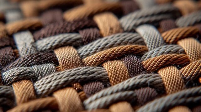 Closeup of Woven Rope Texture Pattern.