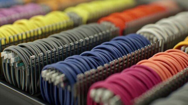 Colorful Bangles Displayed in Rows.