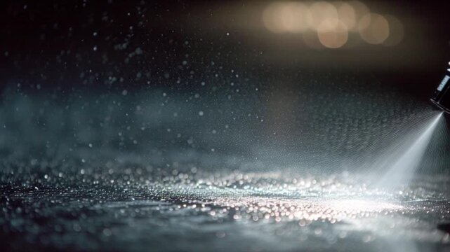 Water Jet Spraying from Nozzle Closeup.