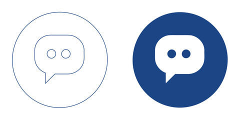 Obraz premium Digital Chat Bubble Circle Icon, Abstract Messaging Hub and Social Communication Symbol, Modern AI Chatbot and Feedback Graphic, Blue Tech Virtual Conversation Vector